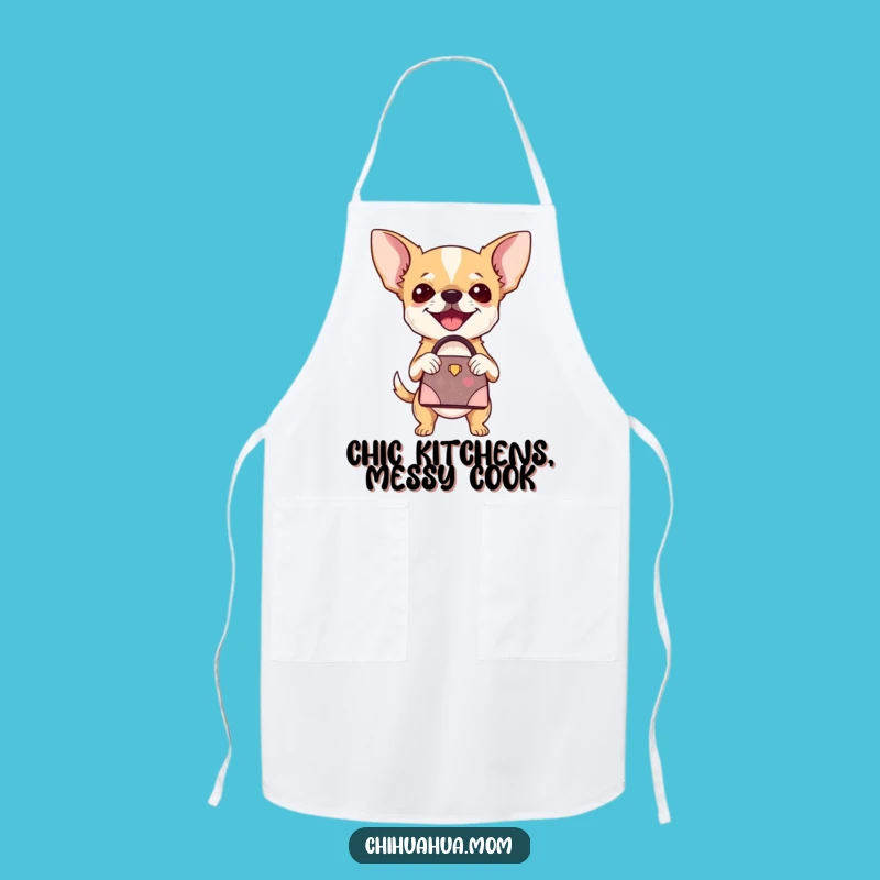 Funny Chihuahua Handbag Apron: Cook with Designer Flair, Adorable Funny Gift for Pet Chefs