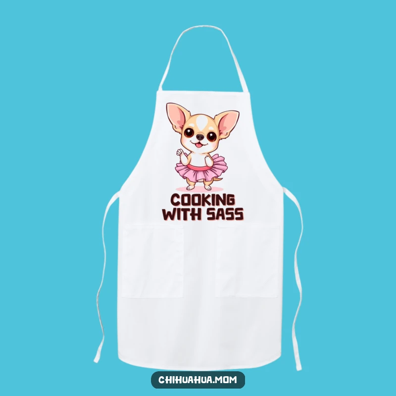 Funny Chihuahua Tutu Apron - Sassy Pose, Diva Chef Gift