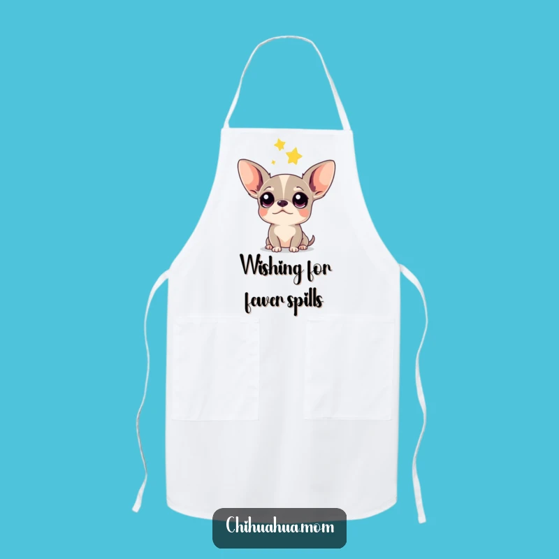 Funny Chihuahua Apron: Culinary Curious Pup Watches Star - Kitchen Gift
