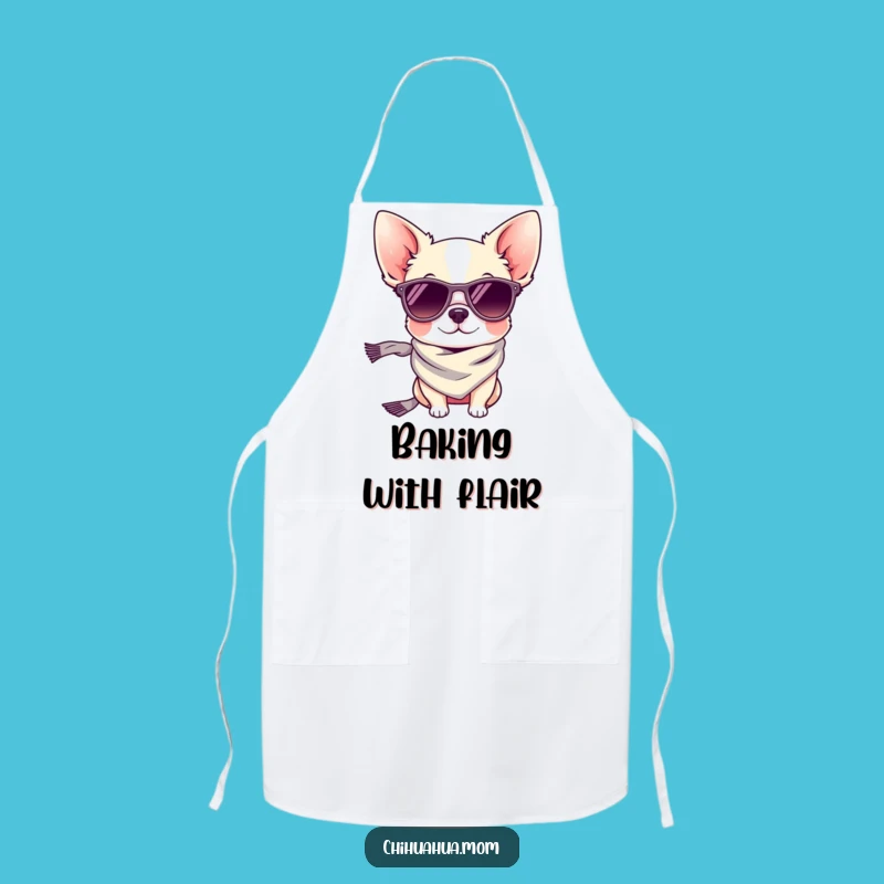 Funny Tiny Chihuahua Sunglasses Apron: Cook with Canine Coolness