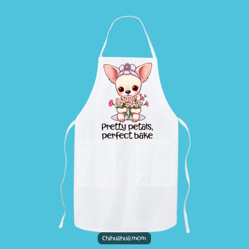 Funny Pampered Chihuahua Lady Flower Apron - Bloom in the Kitchen!