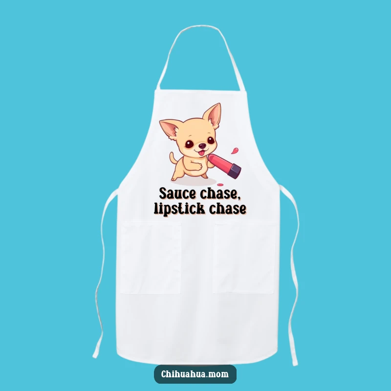 Funny Chihuahua Lipstick Apron: Cook with Hilarious Pup Flair