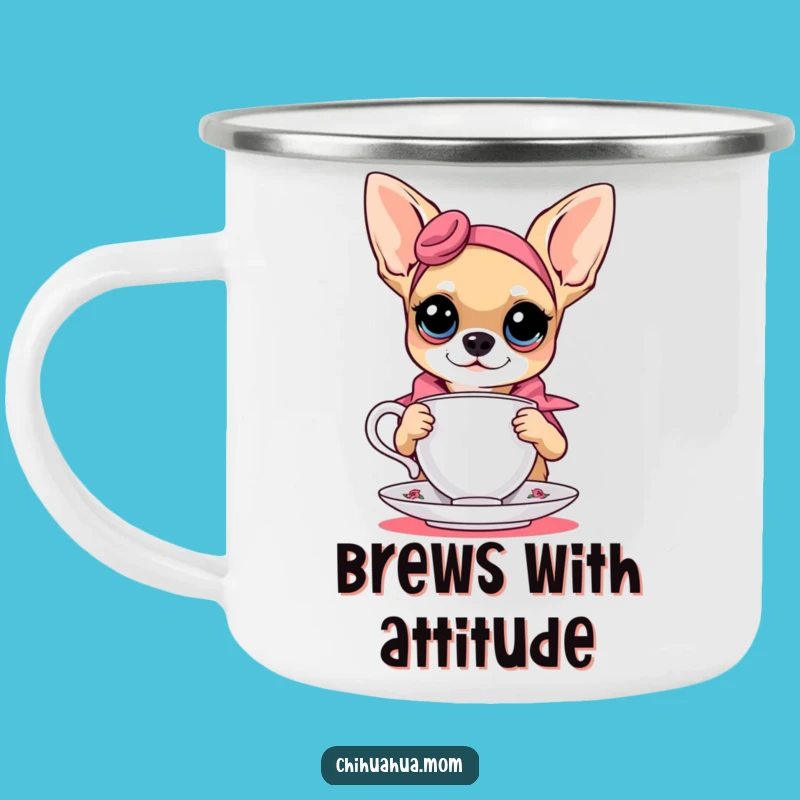 Funny Chihuahua Teacup Camping Mug - Rugged Chic Outdoor Gift