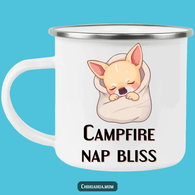 Durable Funny Sleeping Chihuahua Camping Mug - Outdoor Nap Companion