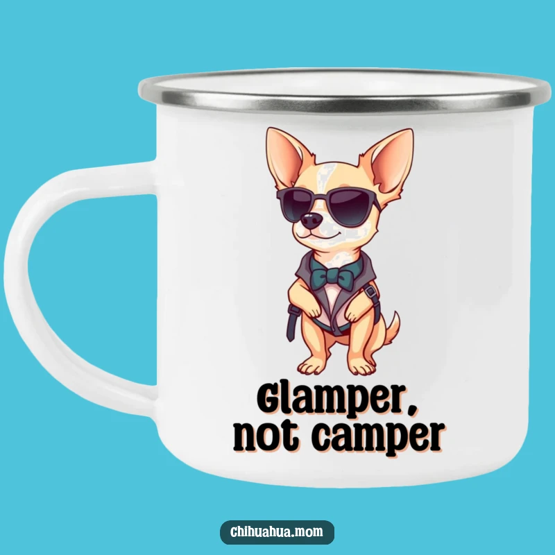 Funny Chihuahua Style Camping Mug: Chic Sips Outdoors, Gift