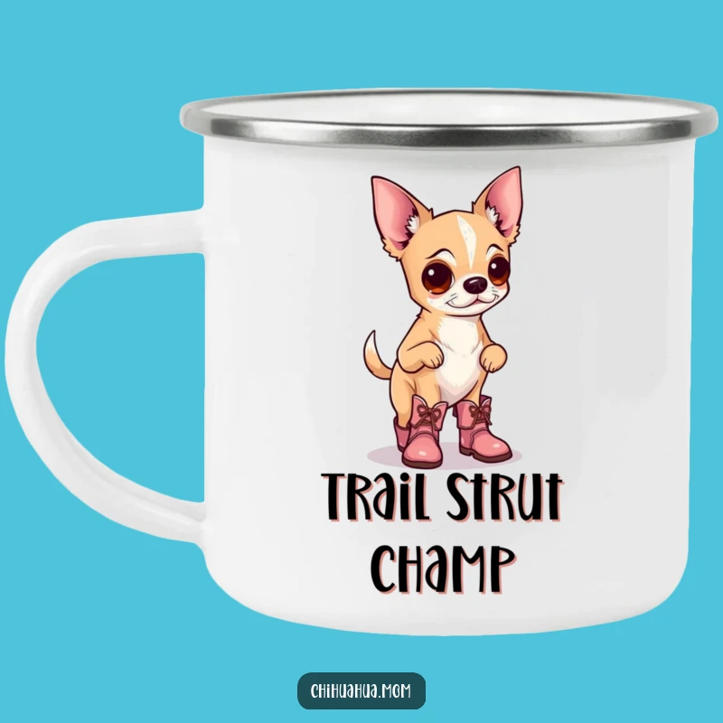 Funny Chihuahua Boots Camping Mug: Adventure with Adorable Pup Style