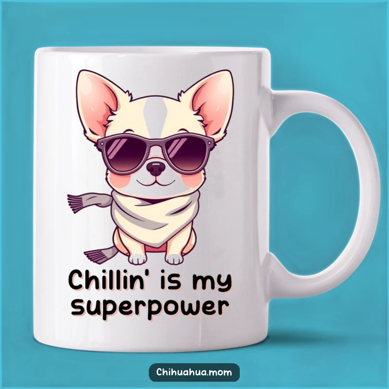 Funny Tiny Chihuahua Sunglasses Mug: Chic Dog Accessory, Perfect Gift