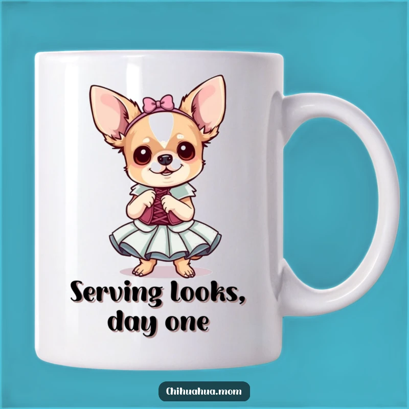 Funny Chihuahua Fancy Dress Mug: A Dramatic Tiny Dog Gift!