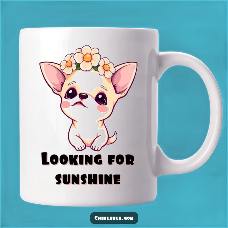 Funny Chihuahua Flower Crown Mug: Boho Pet Lover Gift!