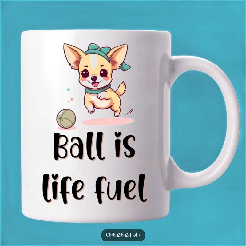 Funny Chihuahua Lady Ball Mug: Kawaii Playtime Pup Gift