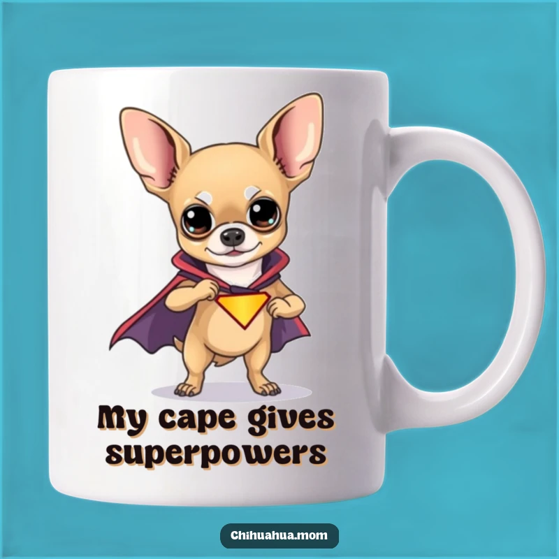 Funny Chihuahua Superhero Mug: A Heroic Pup's Funny Gift Idea