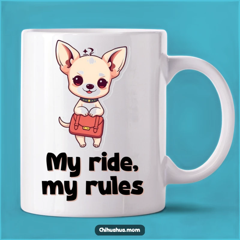 Funny Kawaii Chihuahua Lady Mug: Chic Handbag Carrier, Adorable Funny Gift