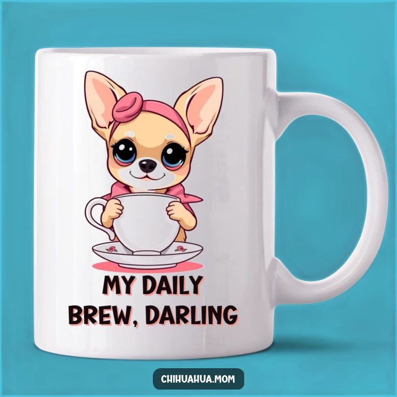 Funny Chihuahua Teacup Pose Mug - Chic Dog Fashion Gift Idea