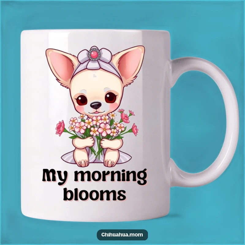 Funny Pampered Chihuahua Lady Flower Mug - Elegant & Humorous Gift!