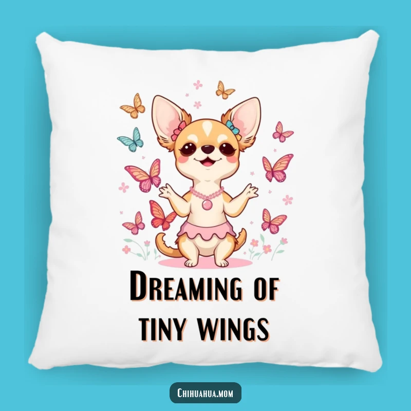Funny Chihuahua Lady Butterfly Choir Pillow - Comfy & Cute Decor Gift!