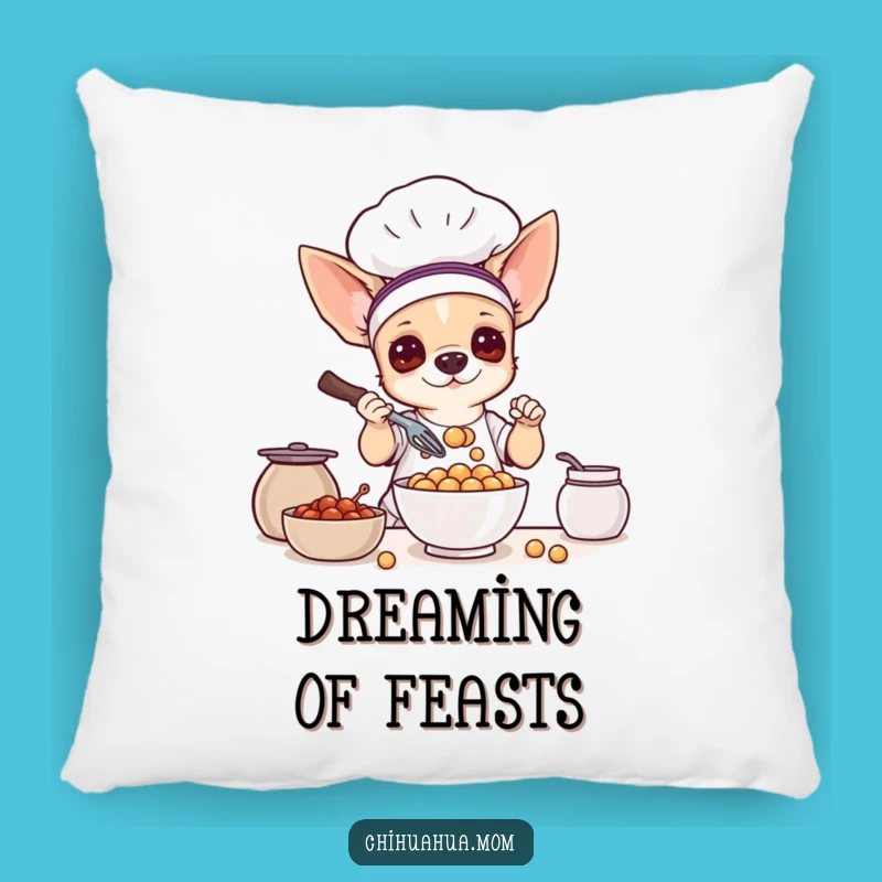 Funny Chihuahua Chef Pillow: Cozy Culinary Comfort, Hilarious Accent