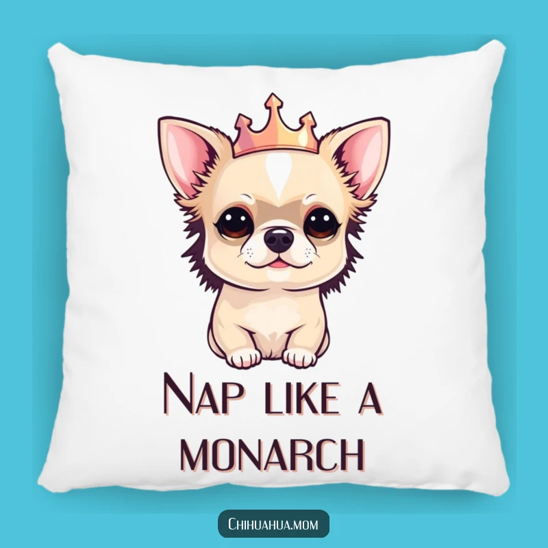 Funny Chihuahua Crown Pillow: Cozy Throne for a Royal Pup