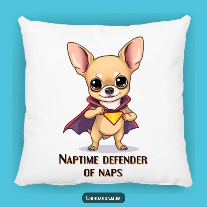 Funny Chihuahua Superhero Pillow: Cozy Comfort with a Funny Hero