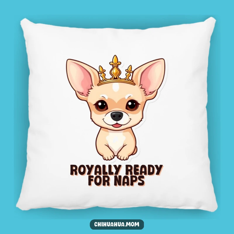 Funny Chihuahua Pillow: Royal Crowned Pup - Cozy Decor Gift