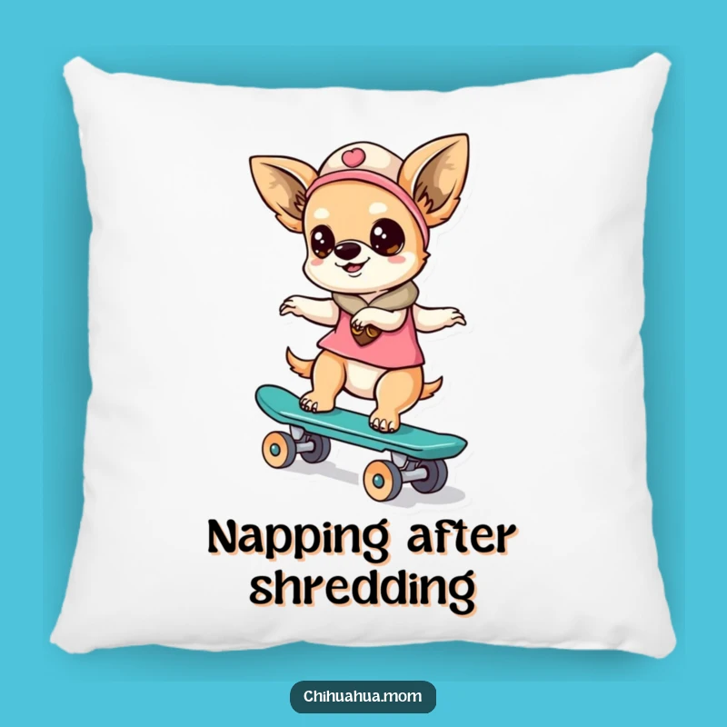 Soft Funny Kawaii Chihuahua Lady Pillow: Skater Comfort - Cute Funny Gift!