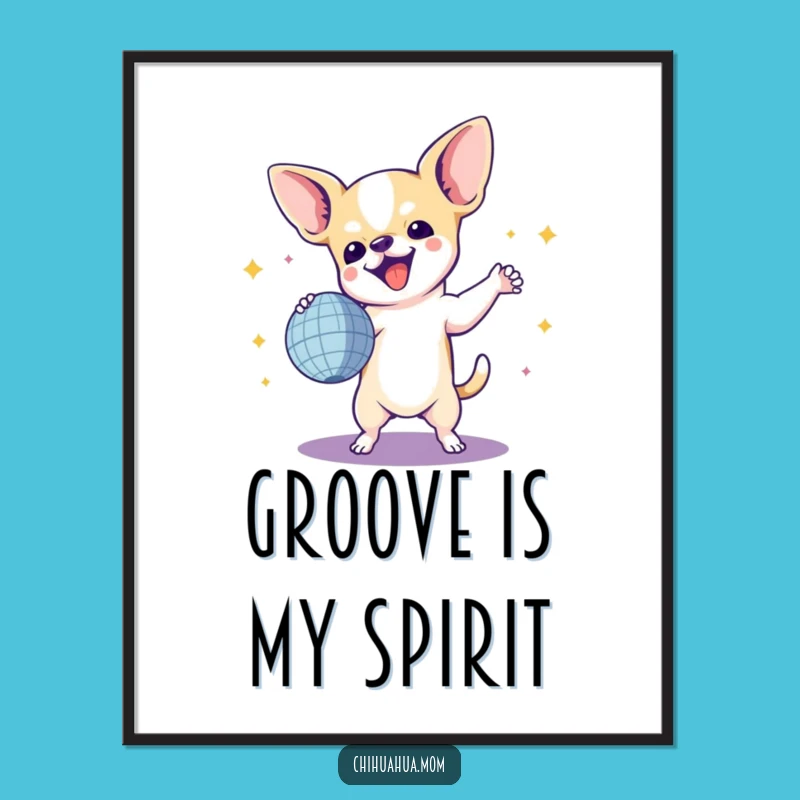 Funny Chihuahua Disco Fever Digital Art - Instant Hilarious Dog Download