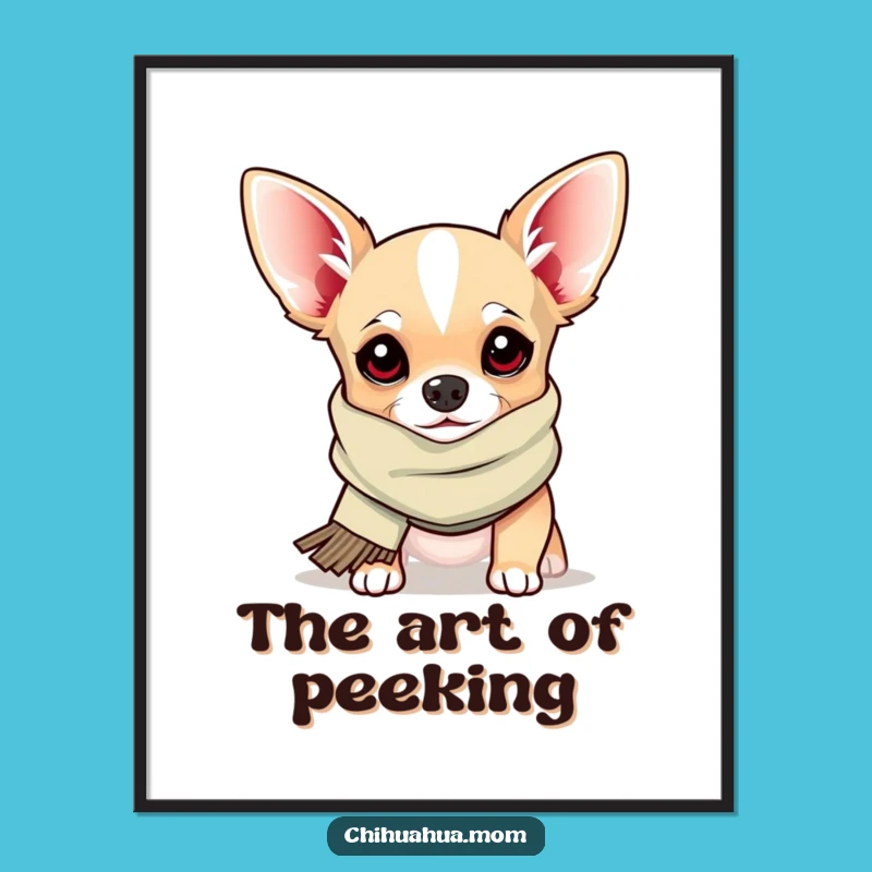 Funny Chihuahua Peekaboo Digital Print: Instant Cute Art, Perfect Funny Gift!