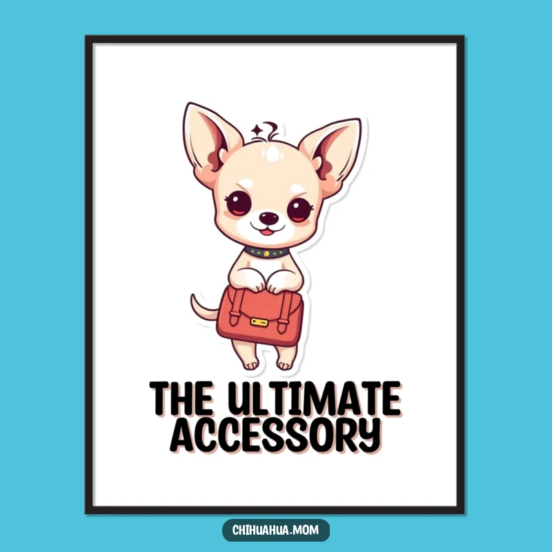 Funny Kawaii Chihuahua Lady Digital Art: Instant Chic Handbag Style, Perfect Funny Gift Download