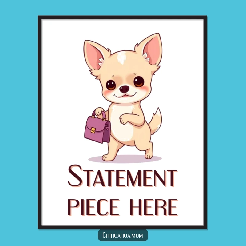 Funny Chihuahua Handbag Digital Art: Instant Stylish Decor Gift