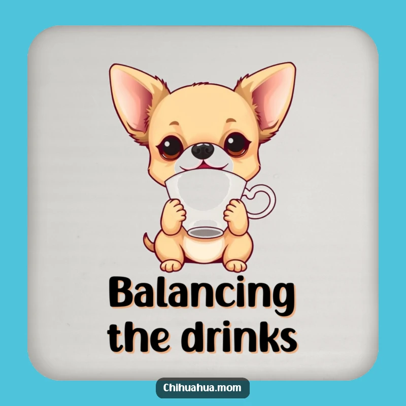 Funny Balancing Chihuahua Coaster - Playful Dog Decor Gift