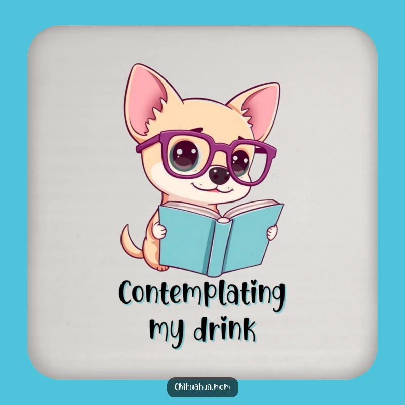Funny Chihuahua Glasses Drink Coasters - Protect Surfaces with Humor