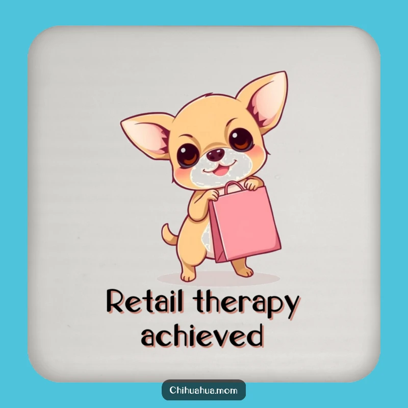 Funny Chihuahua Coaster Set: Hilarious Dog Shopping Protection, Perfect Housewarming Funny Gift!