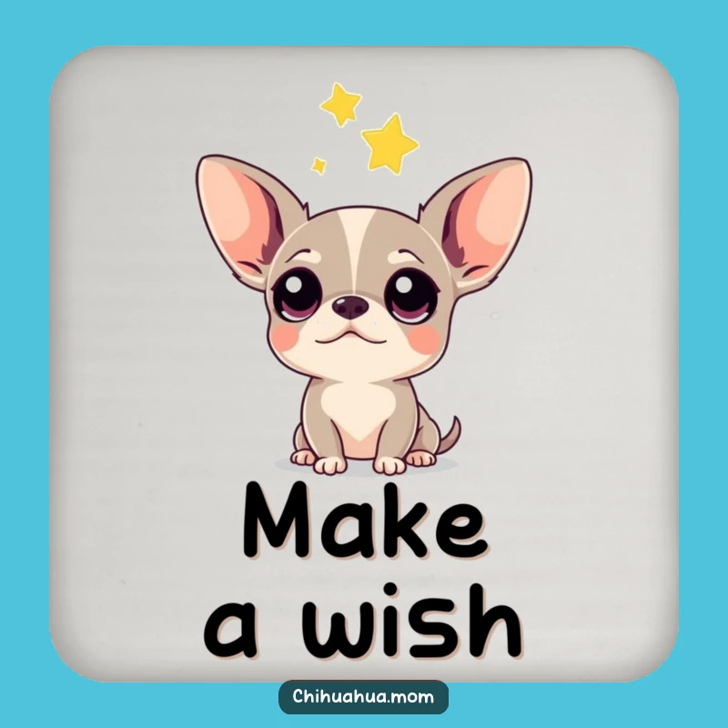 Funny Chihuahua Drink Coaster: Curious Pup & Falling Star - Gift