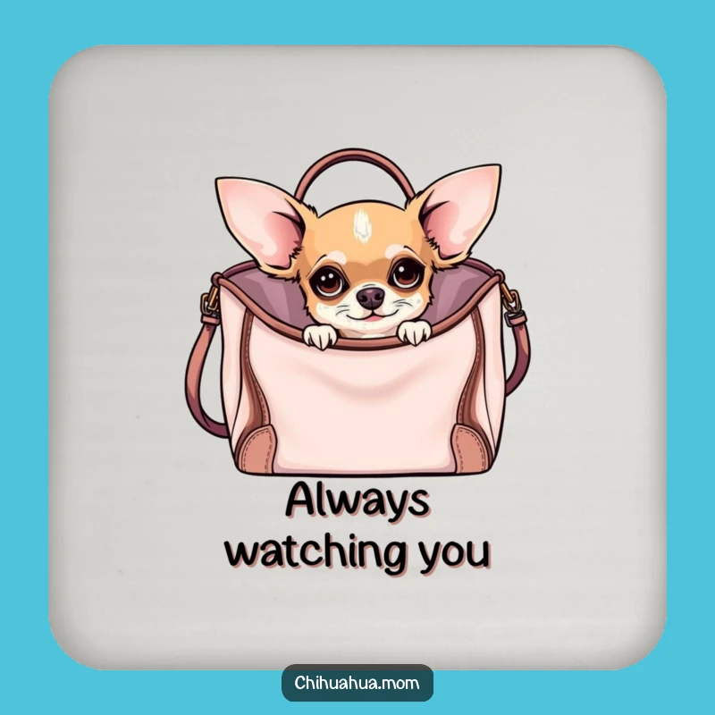 Funny Curious Chihuahua Coaster: Protect Surfaces with Chic Style