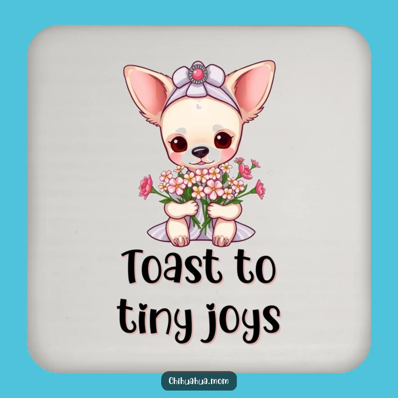 Funny Pampered Chihuahua Lady Flower Coaster - Elegant Protection!