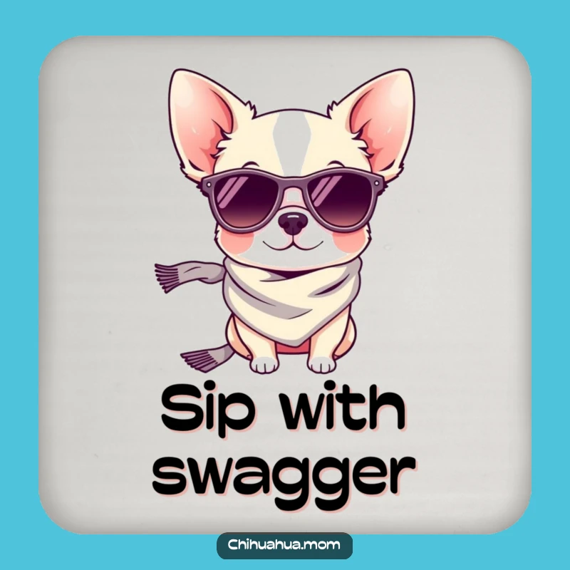 Funny Tiny Chihuahua Sunglasses Coasters: Protect Surfaces with Canine Cool