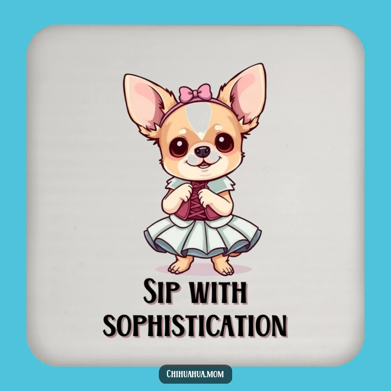 Funny Chihuahua Fancy Dress Coaster Set: Protect Surfaces Dramatically!