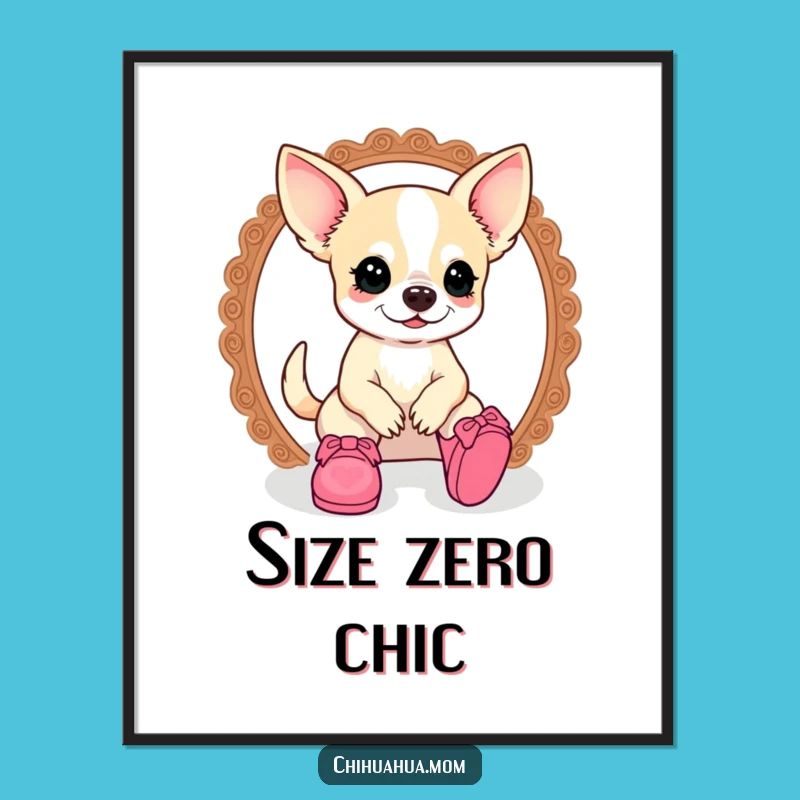 Funny Kawaii Chihuahua Lady Poster: Doll Shoe Dreams - Quirky Funny Gift!