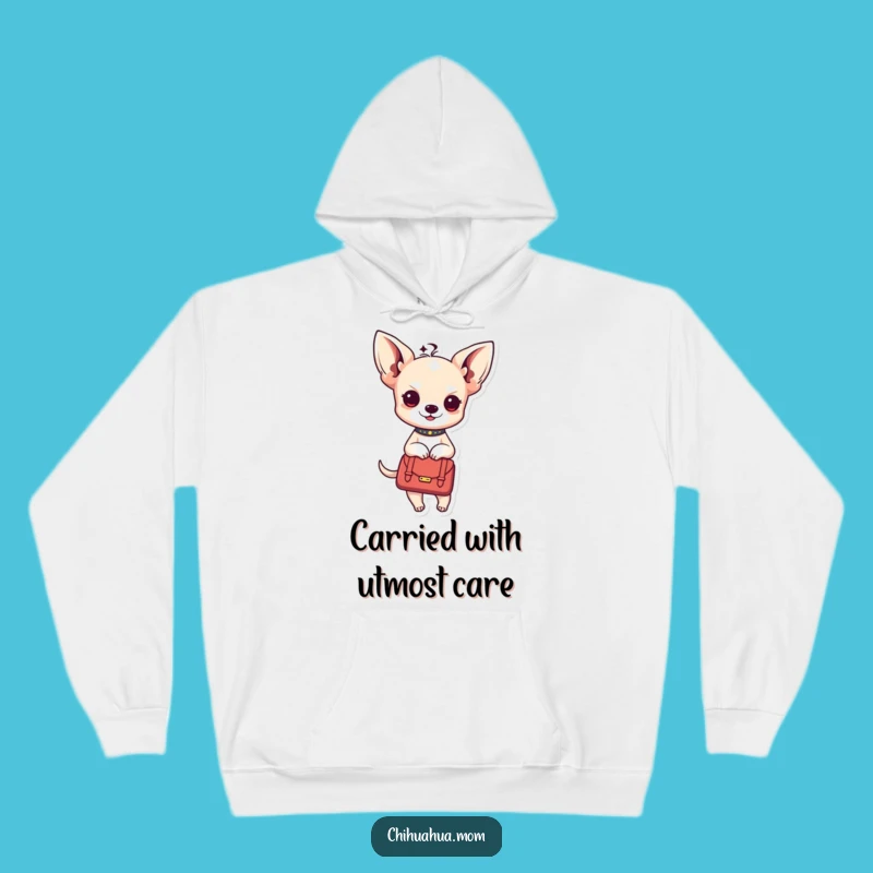 Cozy Funny Kawaii Chihuahua Lady Hoodie: Chic Handbag Companion, Warm Funny Gift