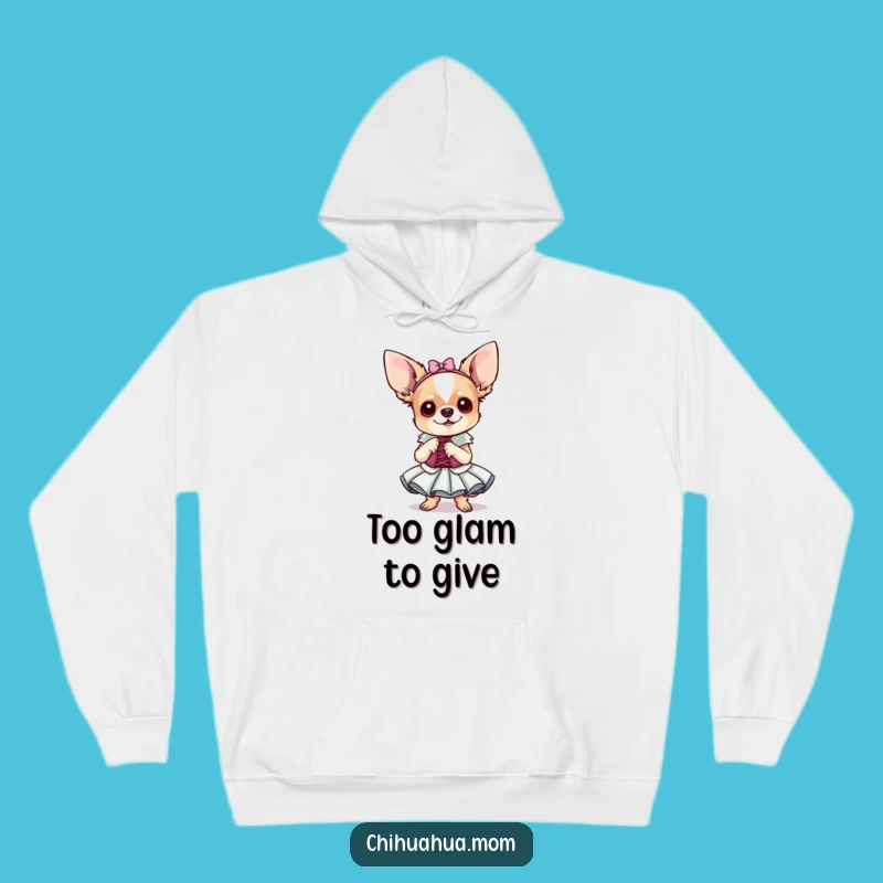 Cozy Funny Chihuahua Fancy Dress Hoodie: Dramatic Dog Comfort Gift!