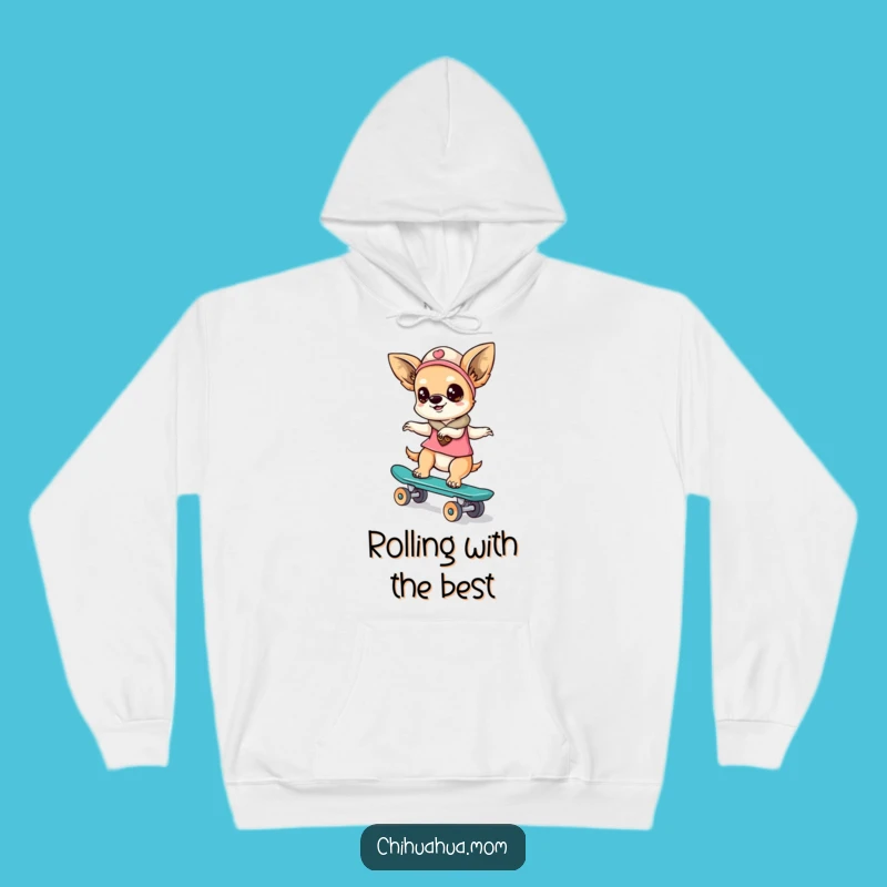 Cozy Funny Kawaii Chihuahua Lady Hoodie: Skater Warmth - Great Funny Gift!
