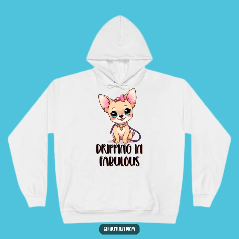 Cozy Funny Kawaii Chihuahua Lady Hoodie: Sparkle Comfort - Great Funny Gift!