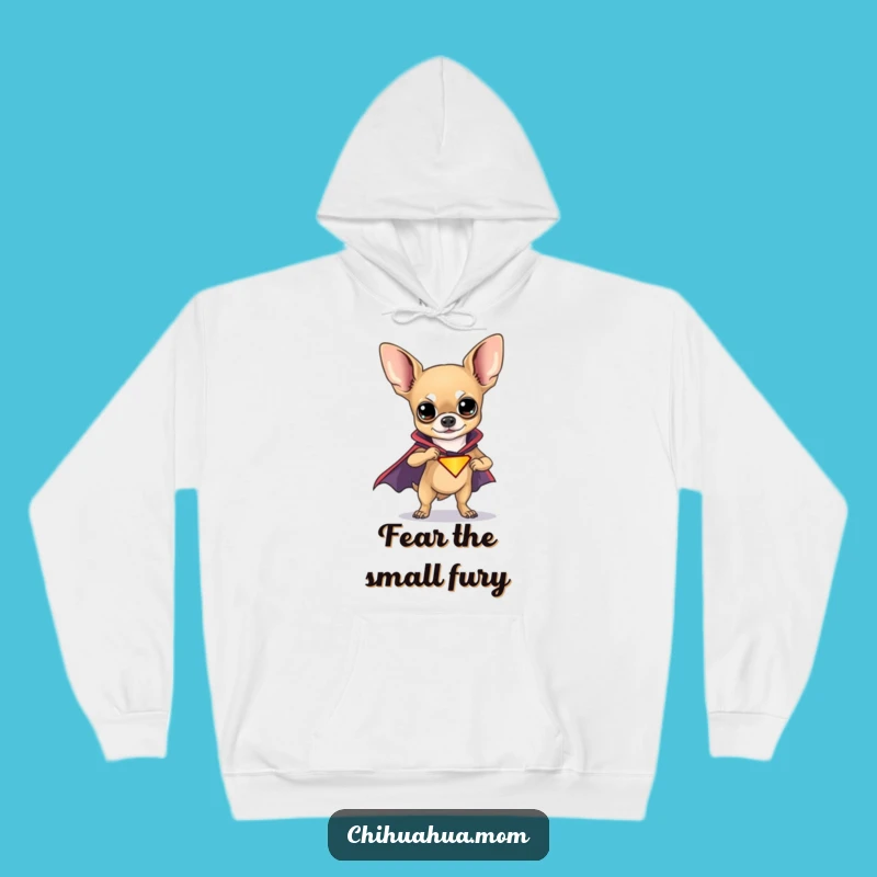 Funny Chihuahua Superhero Hoodie: Cozy Pup's Funny Gift for Warmth