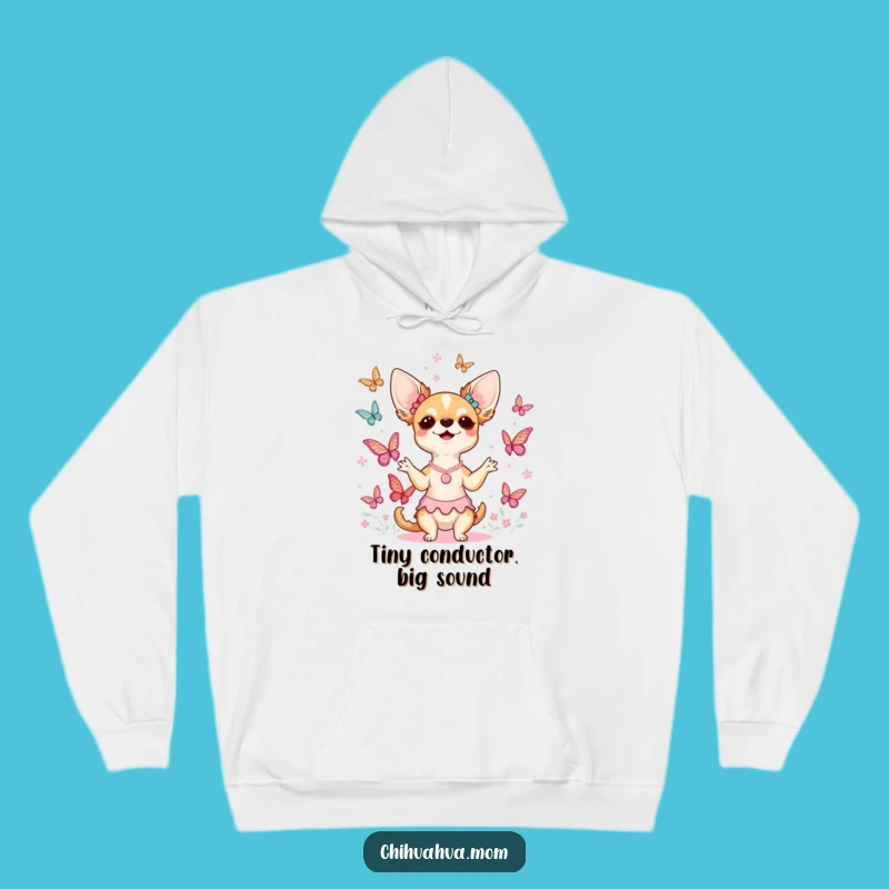 Cozy Funny Chihuahua Lady Butterfly Choir Hoodie - Warm & Whimsical Gift!