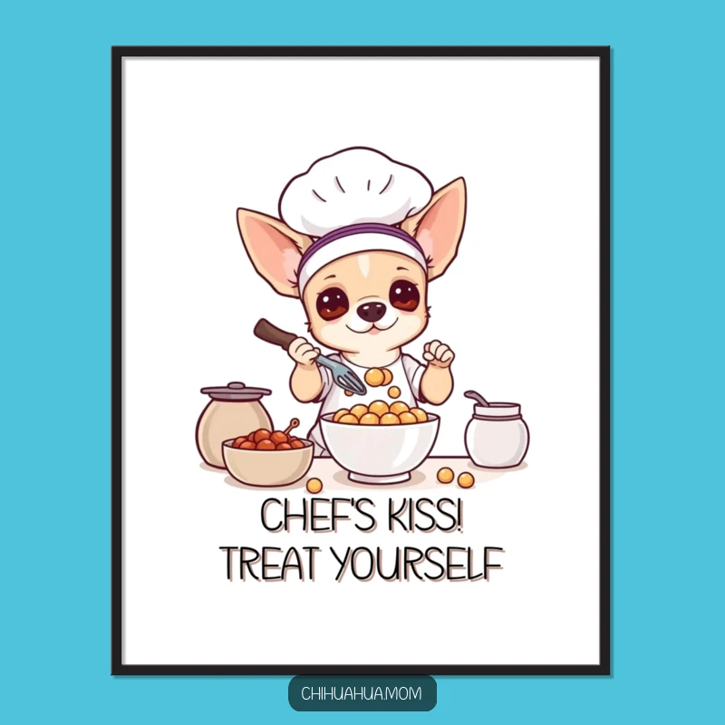 Free Printable Wall Art: Chihuahua Chef & Treats - Funny Downloadable Decor