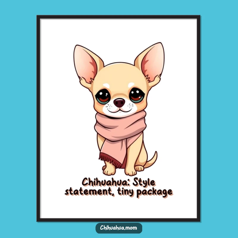 Free Printable Chic Chihuahua Wall Art: Funny Sophisticated Dog Downloadable Decor