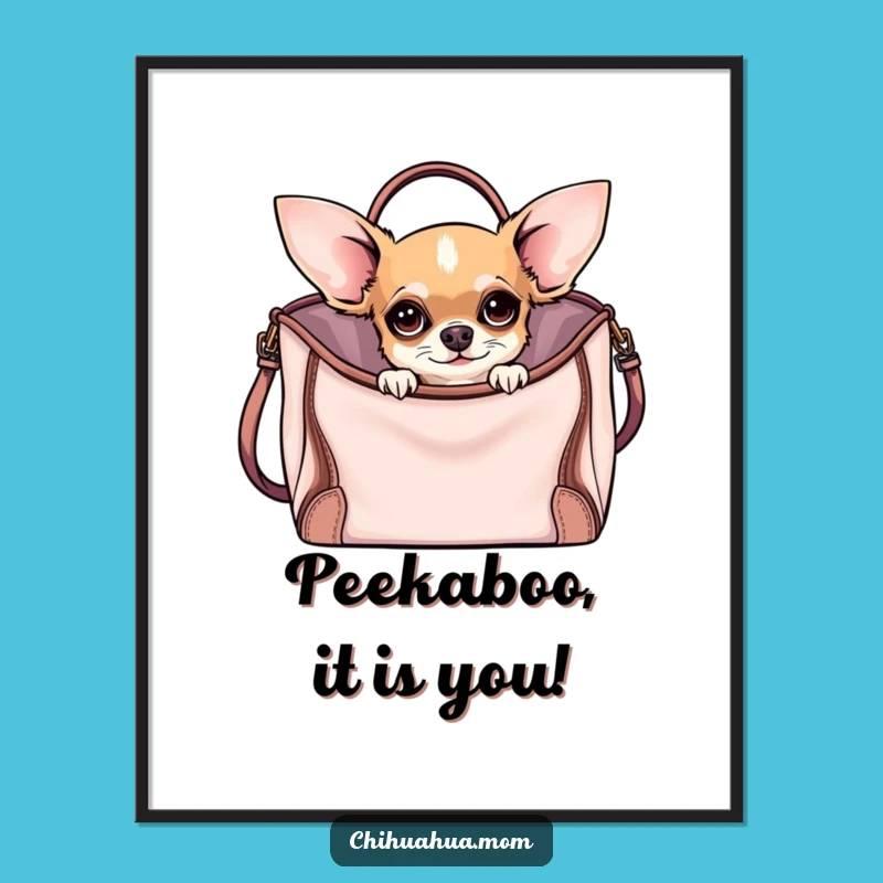 Free Printable Chihuahua Handbag Wall Art - Funny Downloadable Chic Decor