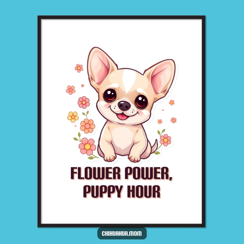 Sweet Free Printable Wall Art: Adorable Chihuahua, Floral Vibes, Whimsical Downloadable Decor