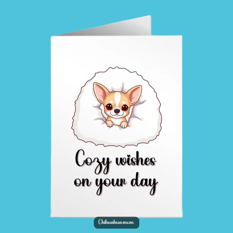 Free Printable Birthday Card: Cozy Chihuahua, Sweet Downloadable Greeting for Comfort