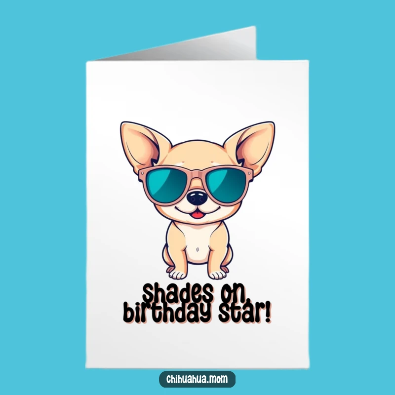 Free Printable Birthday Card: Cool Chihuahua, Stylish Downloadable Gift for Celebrations