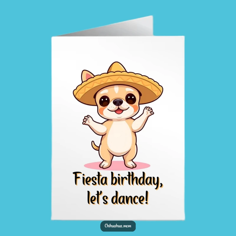 Free Printable Chihuahua Flamenco Birthday Card: Dancing Dog Downloadable Gift